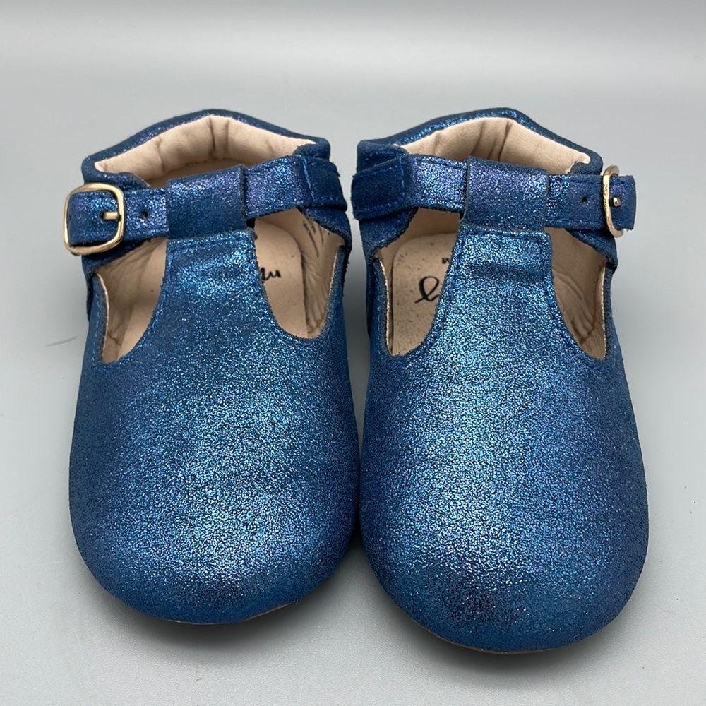 Monkey Feet Sparkle Blue Mary Jane Size 18-24M